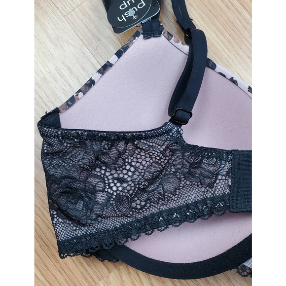 NWT Modern Movement 30 D lace wing push up t shirt bra abstract leopard cross  - Picture 7 of 12